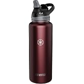 ICEWATER 40 oz Insulated Water Bottle with Pop-Up Straw &amp; Leak-Proof Lock | Convenient Push-Button Opening, One-Hand Operation, Soft Silicone Spout for Comfort, Triple-Wall Stainless Steel BPA-Free