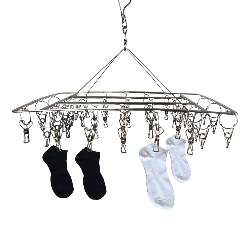 Ram® Metal Sock Hanging Clothes Dryer Rack Hanging Underwear Clothes Socks Dryer With 36 Pegs