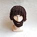 Tinksky Wig Beard Hats Knit Beard Mask Warm Winter Caps Funny Mask Beanie christmas gift for Men Women (Brown)