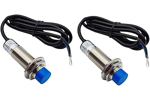 Haldzemo Inductive Proximity Sensor M18 LJ18A3-8-Z/BX Normally Open Detection Approach Switch 8mm NPN NO 3 Wire DC 6V-36V (2 Pack)