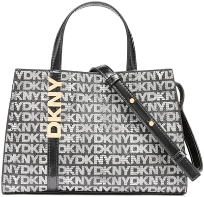 Crossbody da donna Avril SMALL Satchel 100% PVC con trim, logo nero e nero