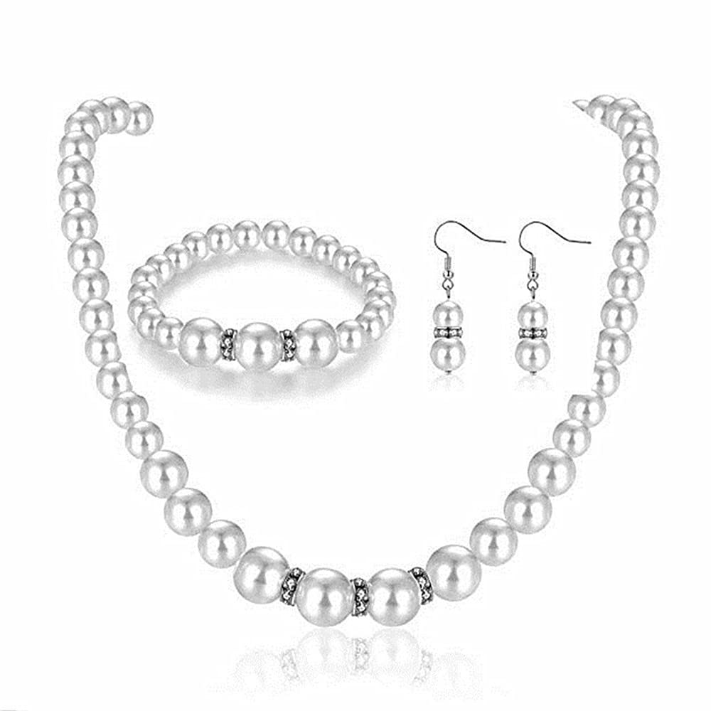 Fashion Classic Faux Pearl Jewelry Set Necklace