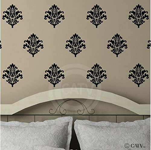 Damask set of 18 vinyl wall decal self adhesive wall pa…