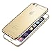 Nicexx NEW iPhone 7 Clear Case with Rhinestone Gold Plated Frame Soft TPU Case Transparent Bling Glitter Case for iPhone 7 (Gold)