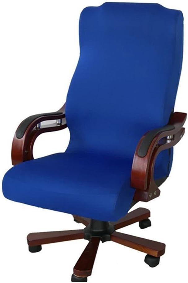 G-Champsolar Back Office Chair Covers Stretchy for Computer Chair/Desk Chair/Boss Chair/Rotating Chair/Executive Chair Cover, Large Size (Blue)