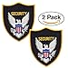 2 Pack - Security Guard, Officer Shoulder Patch, American Eagle, Embroidered