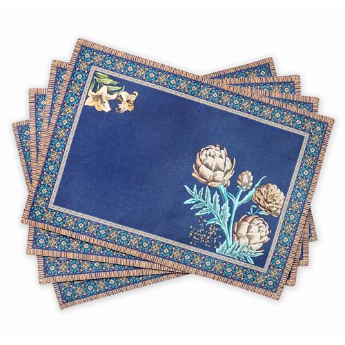 Maison d' Hermine Platzsets, wiederverwendbar, 100 % gekämmte Baumwolle, 33 x 48,3 cm, 4 Stück