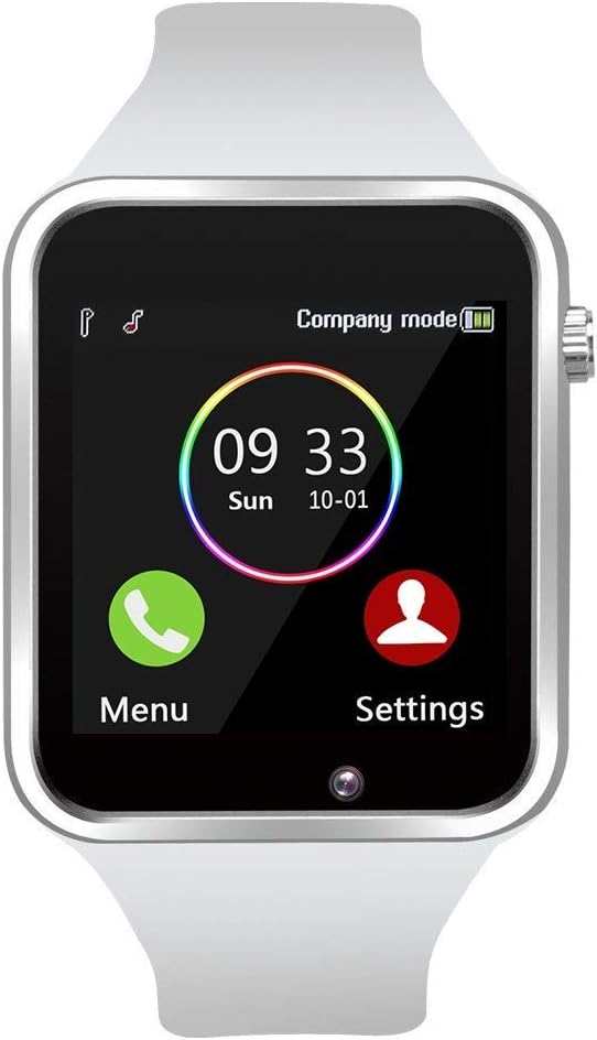 Qidoou Smart Watch - Bluetooth Smartwatch Compatible Android iOS, Fitness Tracker Step Calorie Sleep Sedentary Monitor Waterproof Touch Screen Support Call Message Music with SIM SD Slots (White)