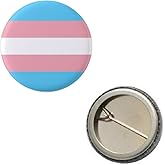 Transgender Classic Trans Pride Flag Pin 1” Round Circle Shape Metal Button Pin Badge Pinback 1 inch Pin 25 mm 2.5 cm
