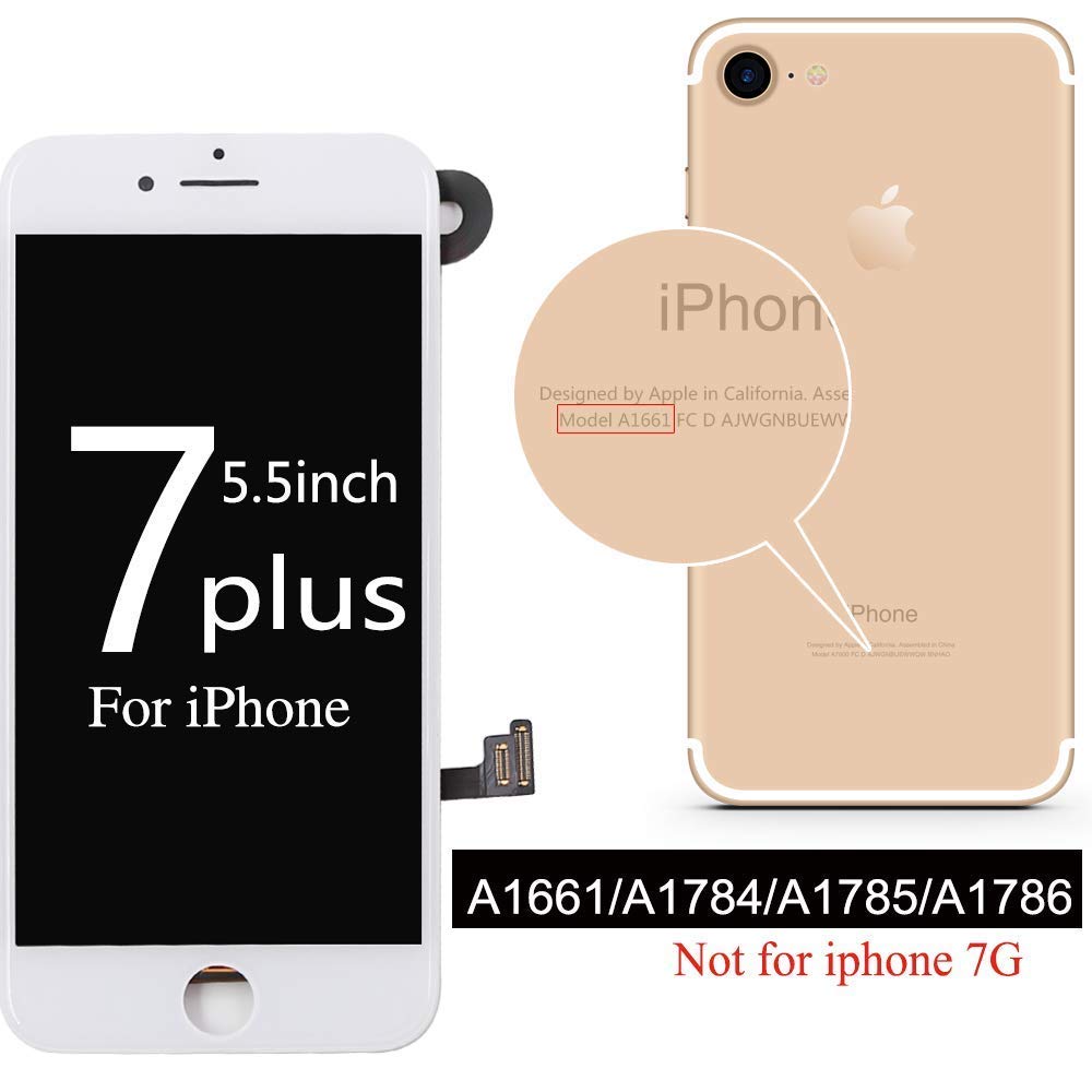 recyco Screen Replacement Compatible iPhone 7 Front Camera + Facing Proximity Sensor + Ear Speaker -4.7 inch LCD Display Digitizer 3D Touch Assembly + Tools White