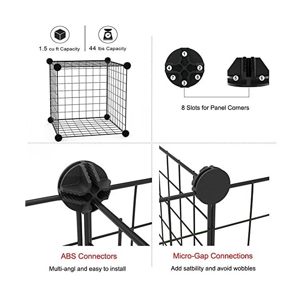 LANGXUN Metal Wire Storage Cubes Organizer, DIY Small Animal Cage for Rabbit, Guinea Pigs, Puppy | Pet Products Portable…
