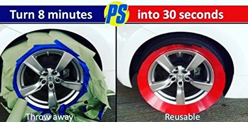 Plasti Shields - Reusable Wheel Paint Shields - Mask Your Wheels in 30 Seconds - 92 Textured Cards for 4 Wheels at a Time