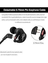 KZ ZSR Auriculares in ear Hifi estéreo de graves profundos con cable desmontable de 0.030 in 2 pines aislante de ruido con controlador híbrido para correr, correr, caminar
