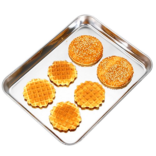 Small Baking Sheets, HKJ Chef Mini Baking Pans & Stainless Steel Cookie Sheets & Toaster Oven Tray Pans, Rectangle Size… 6 Small Baking Sheets, HKJ Chef Mini Baking Pans & Stainless Steel Cookie Sheets & Toaster Oven Tray Pans, Rectangle Size… - Image 7