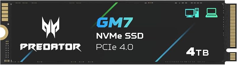 Acer Predator GM7 4TB PCIe 4.0 NVMe M.2 2280 SSD up to 7400 MB/s