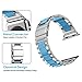 GreenInsync Bands for Apple Watch 38mm Metal, Special Edition Stainless Steel Wristbands Buckle Clasp Watch Strap Replacement Bracelet W/Silicone Gray Cover Blue for Apple Watch Series 3/2/1