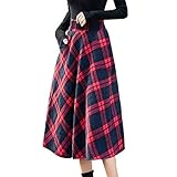 Fitfuvan Women Skirt High Elastic Waist Maxi Skirt