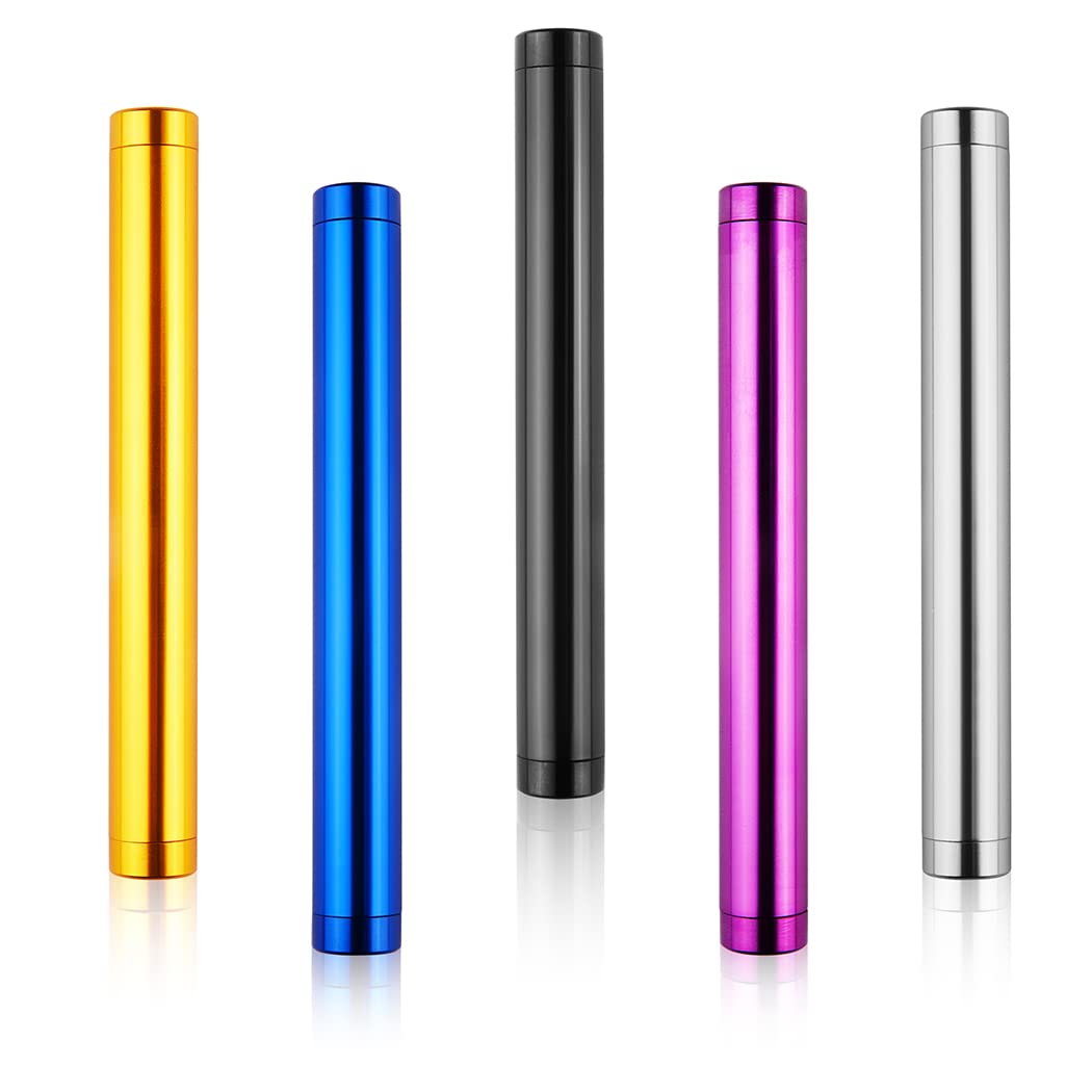 Photo 1 of Lontimego 5 Pack Metal Storage Tube Container Fits King Size Cones, Portable Aluminum Waterproof Holder Case Fit in Pocket Purse Great for Traveling