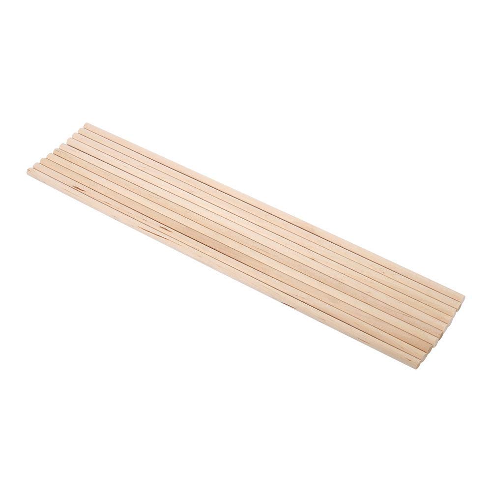 Hardwood Sticks 10pcs 30cm Long DIY Wooden Arts Craft Sticks Dowels Pole Rods Sweet Trees Wood Tool 5 Sizes(6MM*30CM)