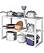 YOMYM 2 Tiers Expandable Kitchen Storage Multi-Functional Rack Adjustable Under Sink Organizer Storage Shelf Cabinet
