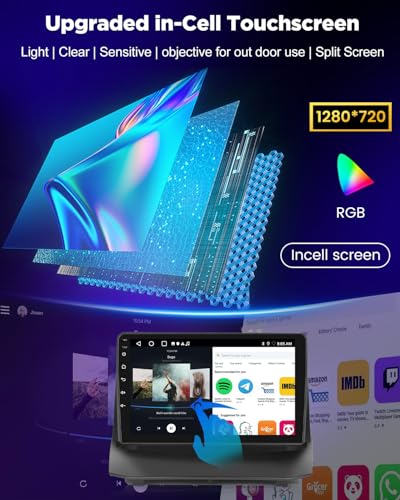 NHOPEEW 8 Core 6+128G Android Car Radio for Ford Fiesta 2009-2017 with Wireless Carplay and Android Car DSP Wifi GPS Steering Wheel Controls 360 Panoramic View