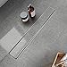 Modbath 24 Inch Linear Shower Drain with 2-In-1Flat Cover and Tile Insert Grate, Floor Drain Brushed 304 Stainless Steel with Hair Strainer, Adjustable Leveling Feet