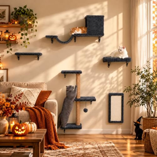 GIFAIRY 6-in-1 Cat Wall Shelves