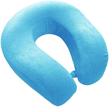 Travel Neck Pillow Memory Foam Soft U Shaped Car Head Rest Support Baby - Blue