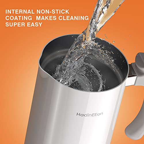 HadinEEon Milk Frother, Stainless Steel 16.9oz/3.4oz Electric Milk