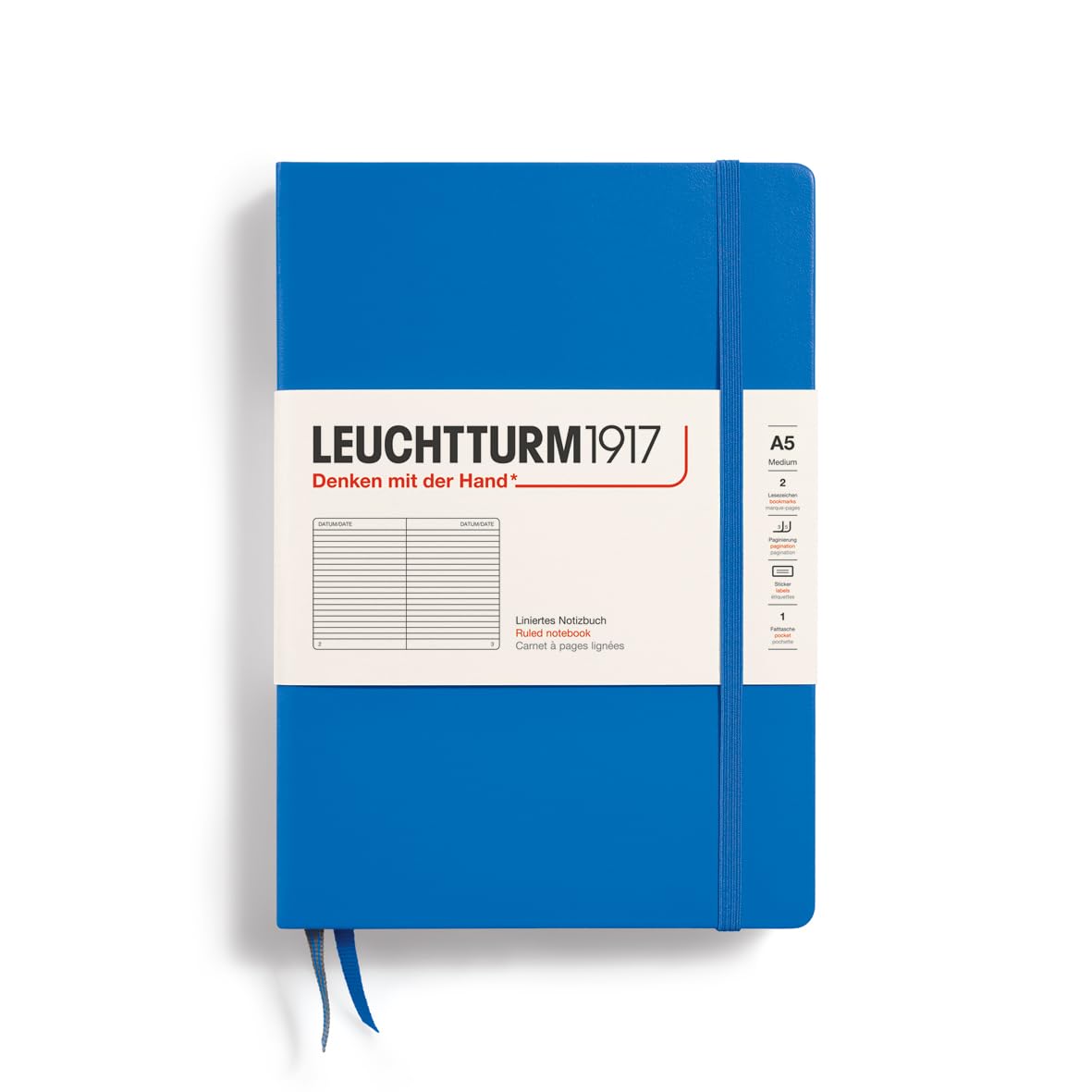 LEUCHTTURM1917 369793 Notebook Medium (A5), Hardcover, 251 Numbered Pages, Ink, Ruled