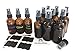 Glass Spray Bottles, 2 Oz Amber Boston Round with Fine Mist Sprayer & Chalkboard Labels - Pack of 12