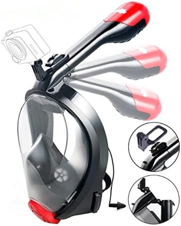 Snorkel Mask Full Face Anti-fog 180¡ãPanoramic Diving Mask Upgraded Breath Free Snorkeling Mask Foldable Black Medium