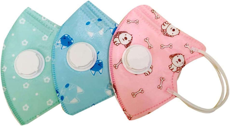 4pcs Mouth Mǎsks with Breathing for Kids, 5-Layer Dust-Proof Protective Mouth Face Mǎsk, Color Random