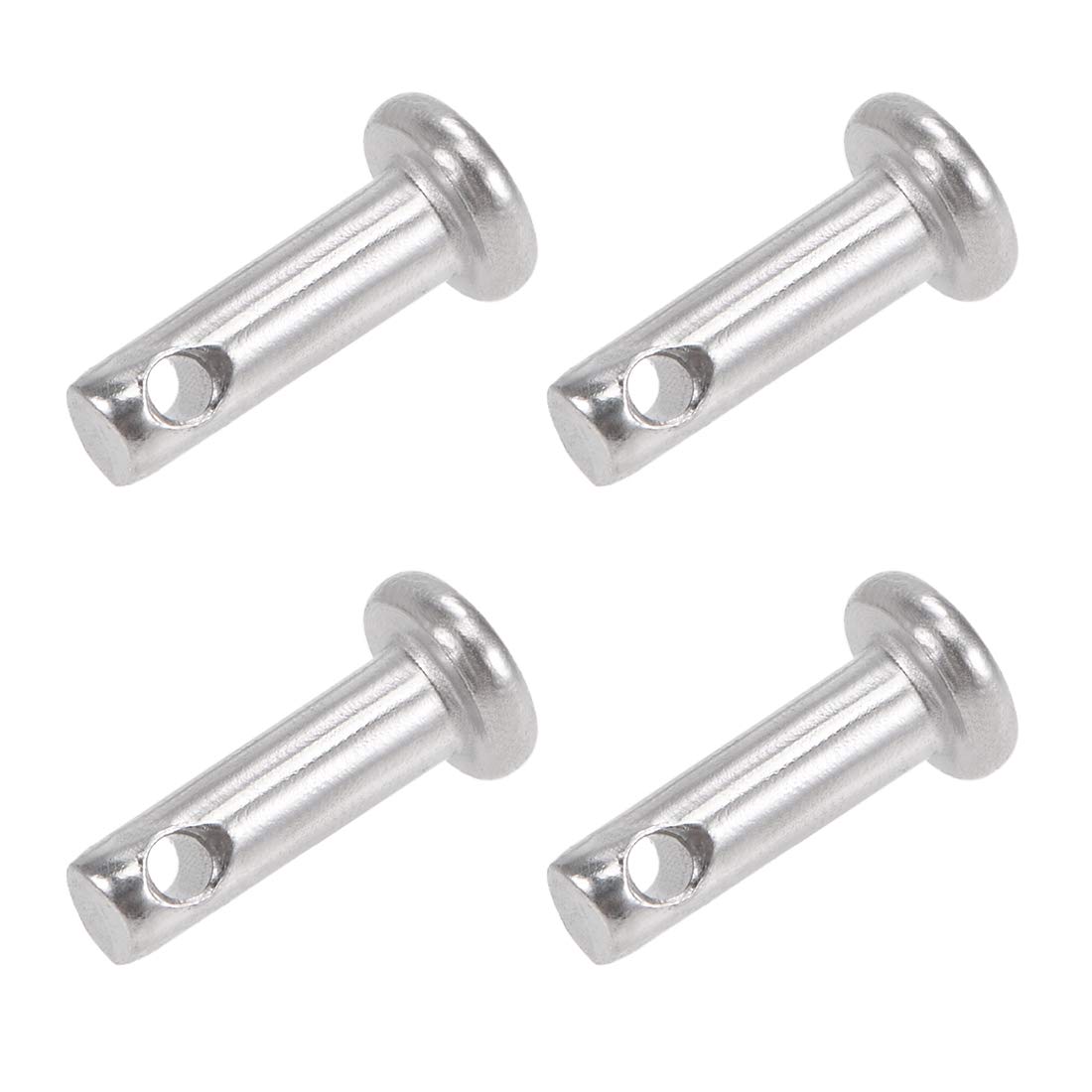 sourcing map Single Hole Clevis Pins - 3mm X 10mm Flat Head 304 Stainless Steel Link Hinge Pin 4Pcs