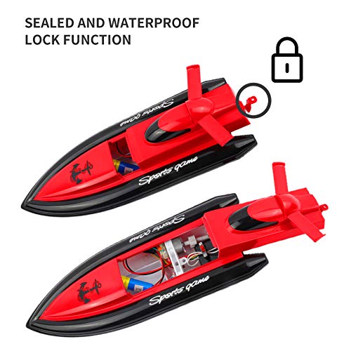 ERollDeep RC Boat Remote Control Boats for Kids,2.4GHz High Speed Remote Control Racing Boat for Pools Lakes Outdoor-Red(Only Works in Water)