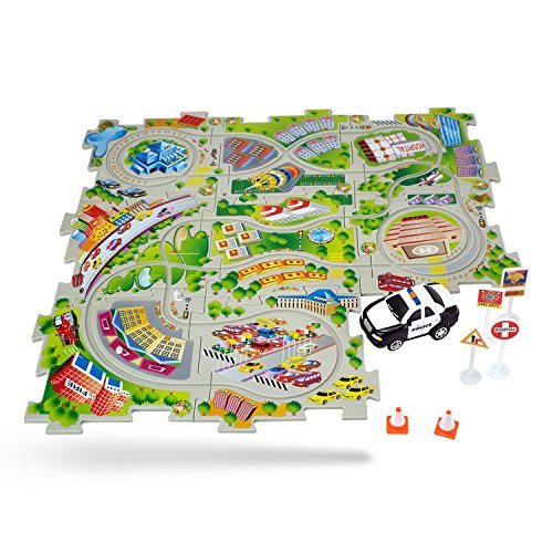 Puzzle Car Track Set Vehicle Puzzle Battery Operated Car Play Set