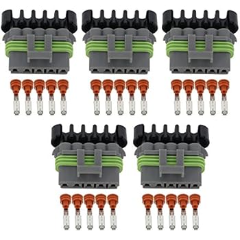 Amazon.com: 1 Set 5 Pin DJ7056-1.2-21 Waterproof Female ... s2000 fuse box connector terminals 