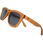 Pelican Sunwear Wood Sunglasses | Polarized | Vintage Wooden Frame | UV Protection | Bamboo Case