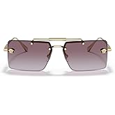 Versace VE 2245 10028H Gold Metal Rectangle Sunglasses Purple Gradient Lens