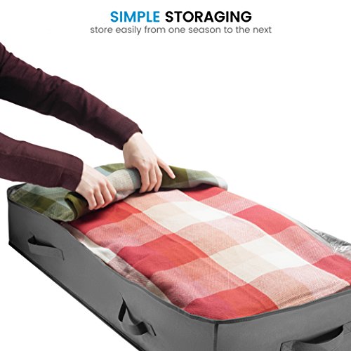image for ZOBER Underbed Storage Bag Organizer (2 Pack) Large Capacity Storage B