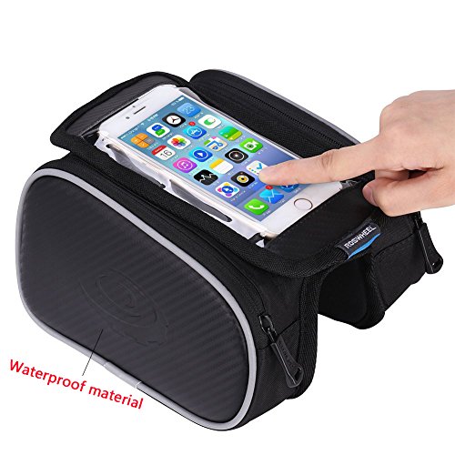 Bicycle Handlebar Phone Bag - Bilateral Bundle Waterproof Bike Storage Bag Saddle Bag on The Front Beam Mobile Phone Holder â‰¤ 5.7" Screen By Kolodo