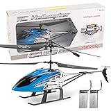 GLORY168 20Inch Large Aircraft Remote Control Helicopter with 3.5GHZ Channel Alloy Gyro Stabilizer and Multi-Protection Drone RC Helicopter Toy-Blue for Kids and Adults