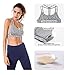 QUEENIEKE Women's Light Support Double-T Back Wirefree Pad Yoga Sports Bra Size M Color Light Grey Space Dye