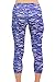 90 Degree by Reflex -Performance Activewear - Printed Yoga Capri Print #242 Blurred Lines - Blue/Pink L