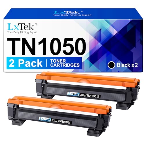LxTek TN1050 Compatible for Brother TN-1050 TN 1050 Toner Cartridges for Brother DCP-1612W HL-1210W HL-1212W HL-1110 HL-1112 DCP-1510 DCP-1512 DCP-1610W MFC-1810 MFC-1910W (Black, 2-Pack)
