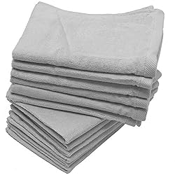 See 6 Pack - 11x18 Terry Velour Fingertip Towels W/fringed Ends 1.5# (SILVER GRAY - SG1118-F-6PK) Details