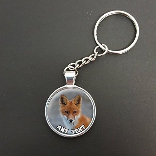 LisasgiftsforyouPersonalised Fox Pendant On A Split Ring Keyring Ideal Birthday Gift N82w