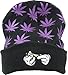Ycmi® Winter Warm Mickey Hands Letter Kush Weed Marijuana Beanies Hat Skully (Black-purple leaf)