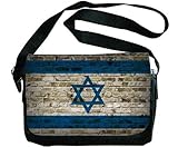 Israel Flag Brick Wall Design Messenger Bag