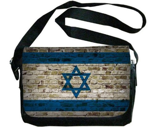 Israel Flag Brick Wall Design Messenger Bag